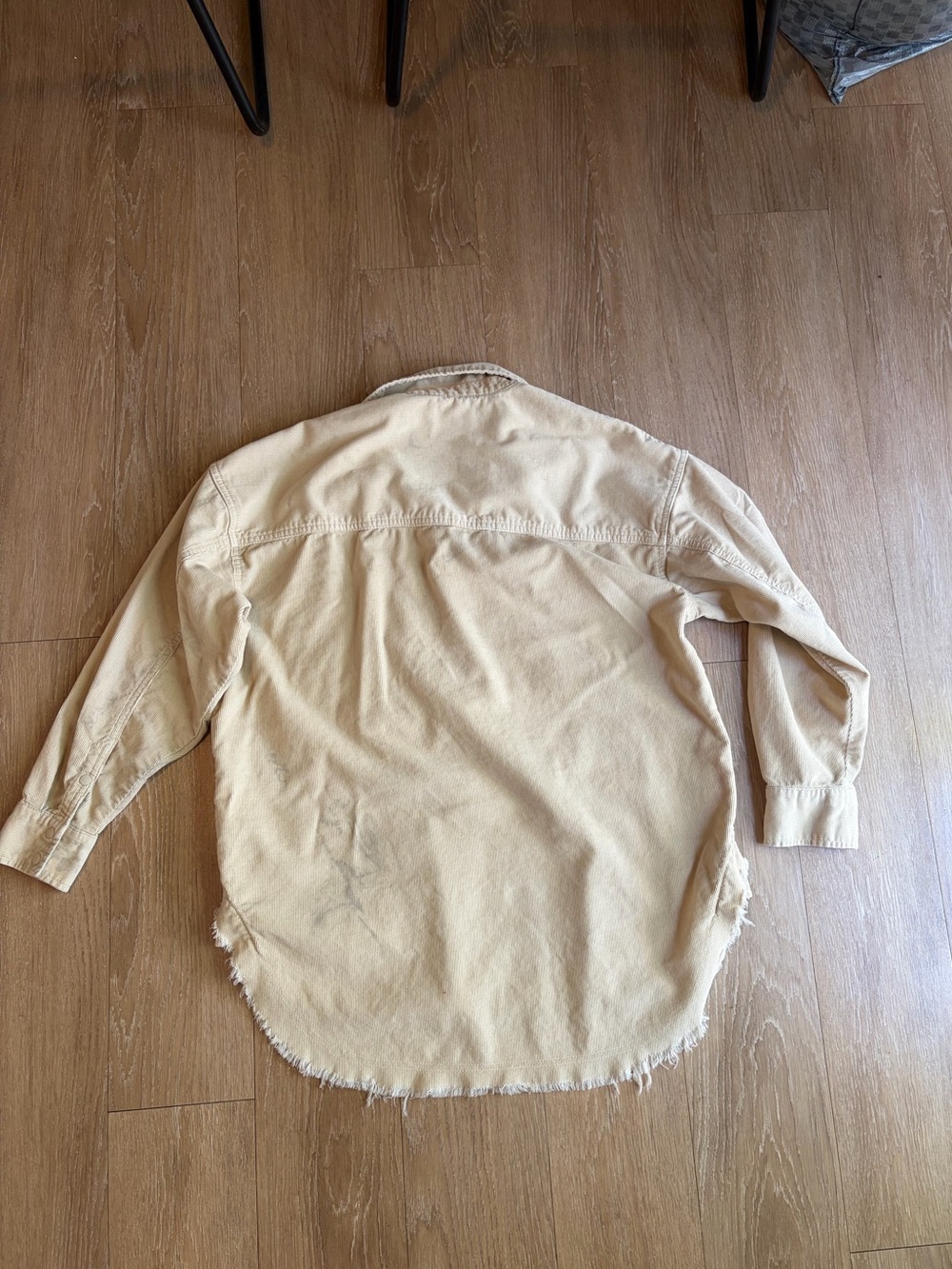 Aerie Lightweight 100% Cotton Corduroy Half-Zip Shirt Jacket - Beige - Picture 4 of 10